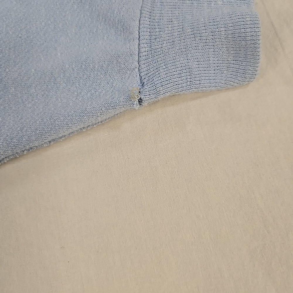 Vintage 80s BMW Raglan Sweatshirt Size Large Baby Blue Crewneck - Picture 7 of 11